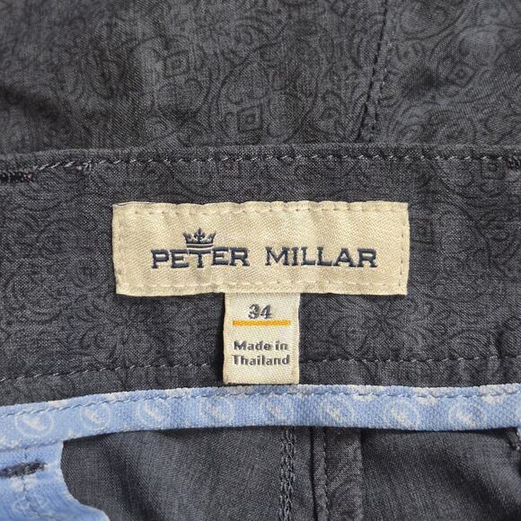 Peter Millar Shackleford Shorts Men 34 Blue Performance Golf Skulls Preppy Style - Picture 4 of 14